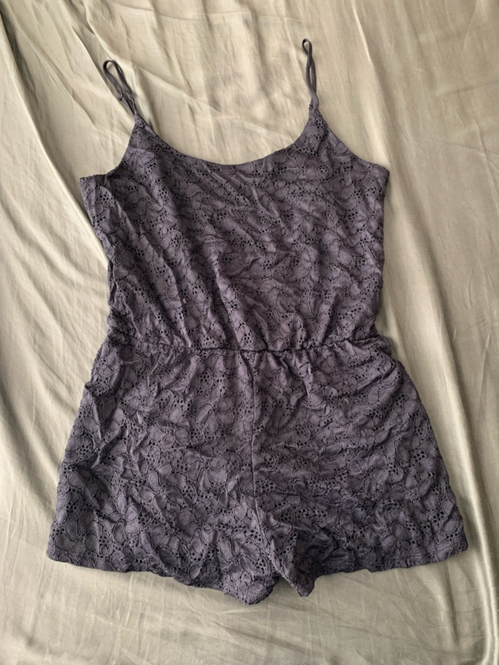 Ambiance Lace Cami Romper in Black Junior's L